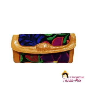Cartera De Piel Para Dama Bordada