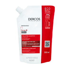 Dercos Champú Energy 400ml + Recarga de Champú Estimulante 500ml. Vichy